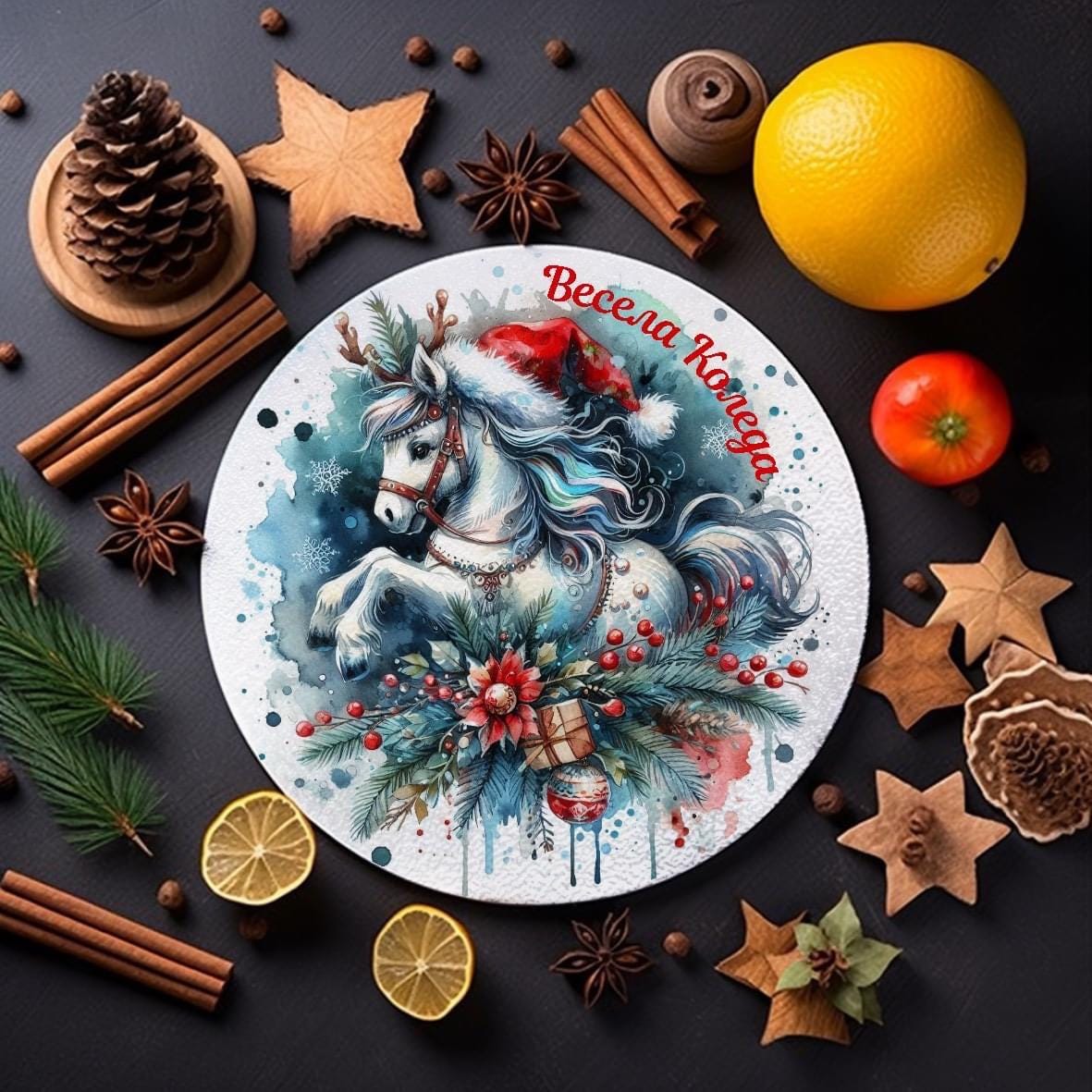 This glass cutting board features a crystal-clear surface with a smooth, glossy finish. The sleek, modern design reflects light beautifully, showcasing its scratch-resistant and durable texture. It's 30cm. size and perfect for cutting or serving.