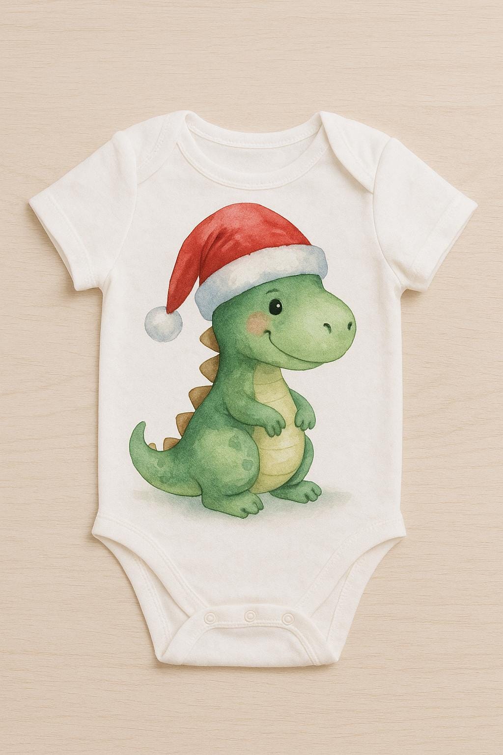 My First Christmas Baby Onesie: Reindeer, Santa, or Dino Design