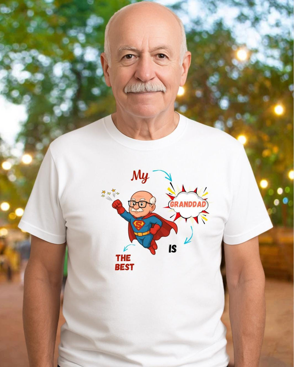 Custom Superhero Grandparent T-Shirt | Personalised Granddad Granny Gift | Funny Family Tee | Birthday Christmas Present for Grandparents