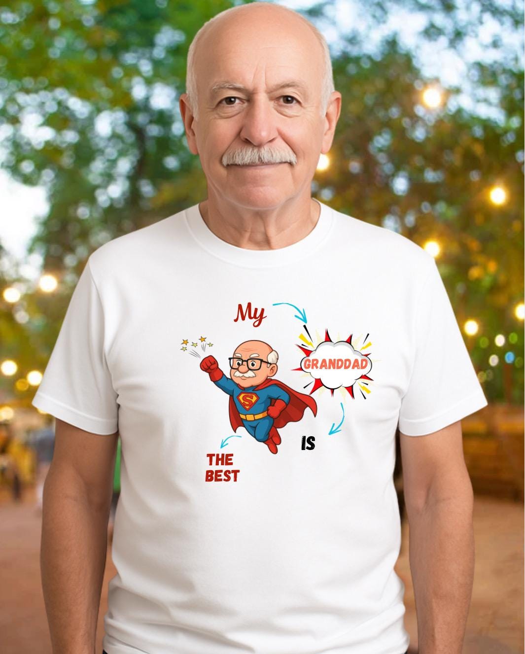Custom Superhero Grandparent T-Shirt | Personalised Granddad Granny Gift | Funny Family Tee | Birthday Christmas Present for Grandparents