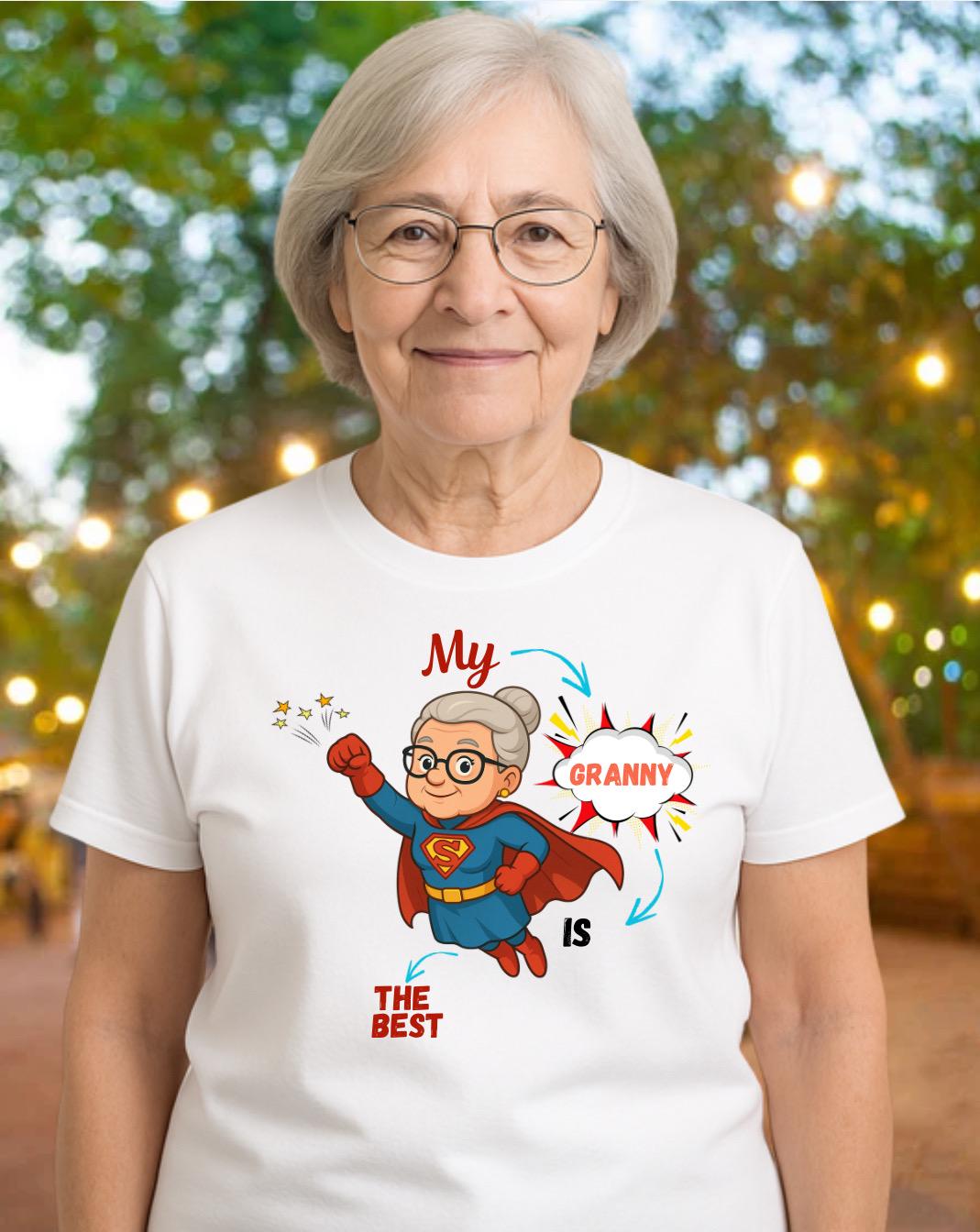 Custom Superhero Grandparent T-Shirt | Personalised Granddad Granny Gift | Funny Family Tee | Birthday Christmas Present for Grandparents