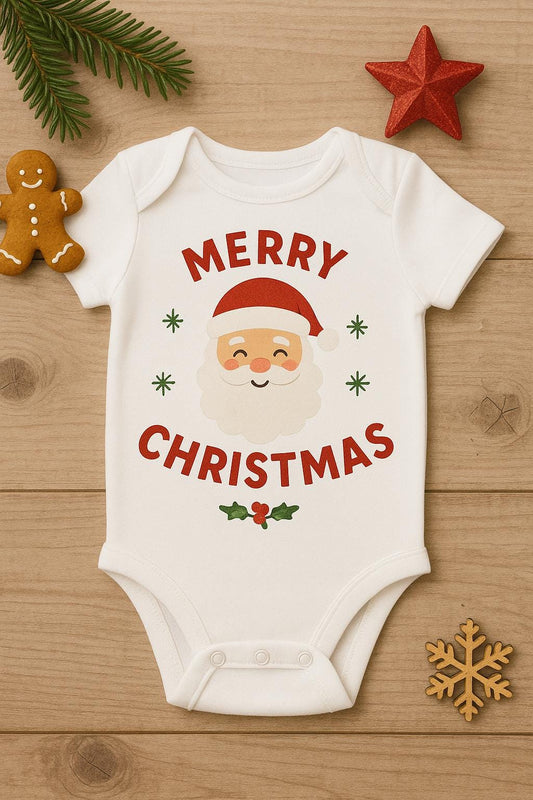 My First Christmas Baby Onesie: Santa Reindeer Holiday Outfit