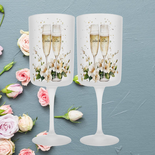 Personalised Champagne Wooden Wine Gift Box. Custom Printed Wedding Christmas, Valentines, Anniversary Engagement Gift