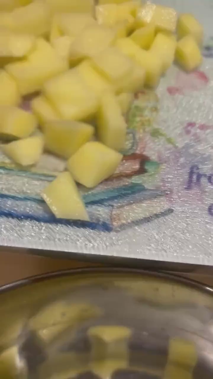 Personalized Christmas Glass Cutting Board: Holiday Cottage Decor, 30cm