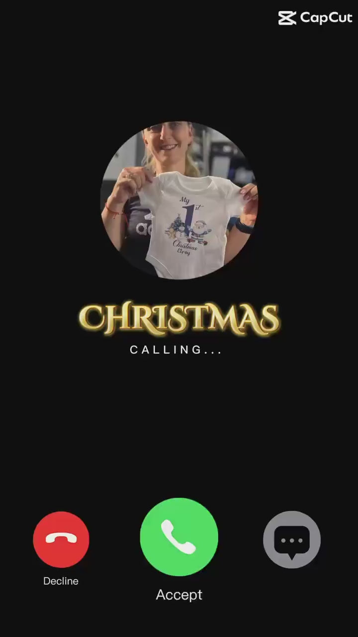 My First Christmas Baby Onesie: Reindeer, Santa, or Dino Design