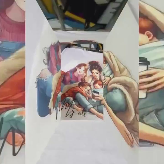 Personalized Mom T Shirt, Mother & Children Illustration, Custom Names Available, new mum ,new born baby boy