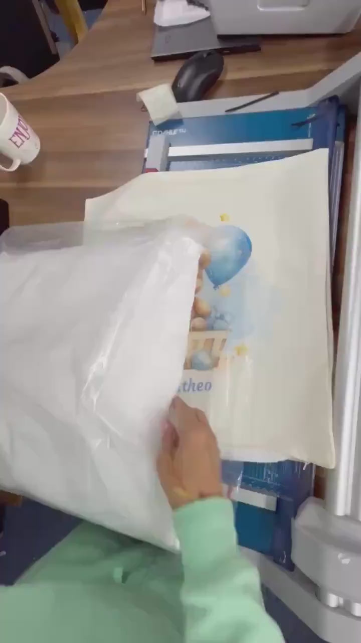 Personalised Baby Birth Announcement Pillow Custom Newborn Cushion Baby Name Gift Keepsake for Boy or Girl Baby Shower or Nursery Decor