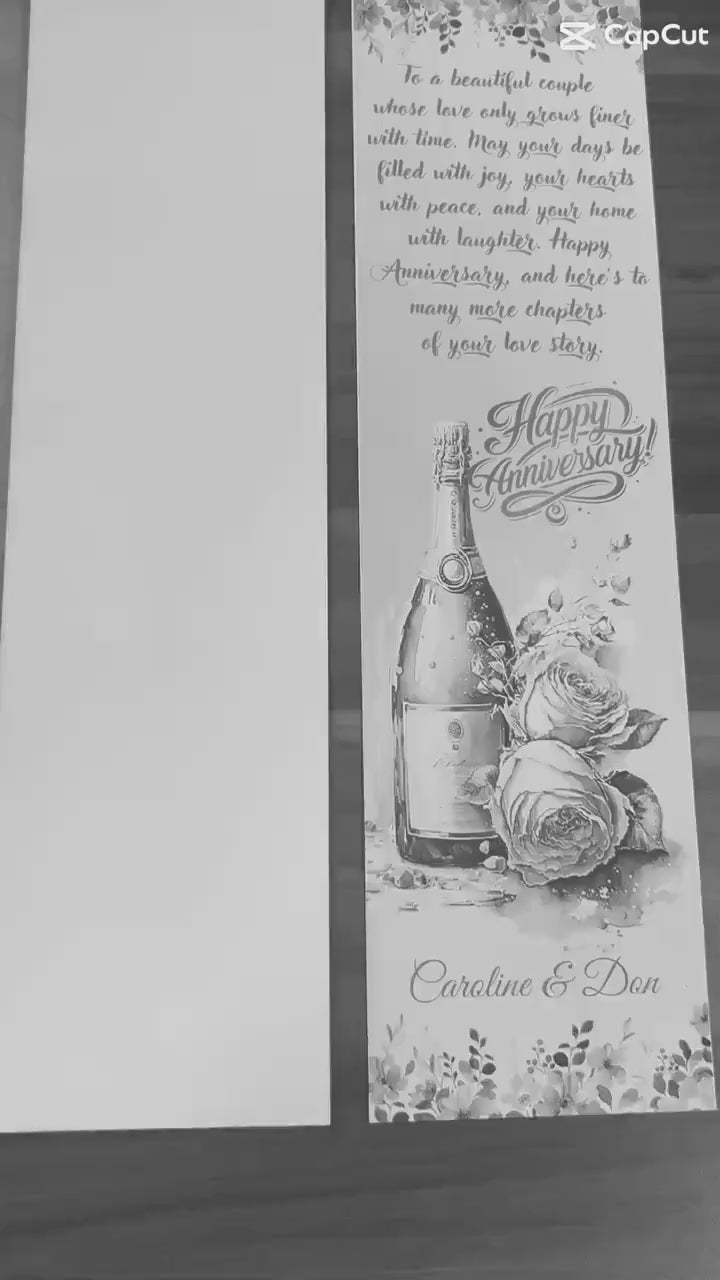 Personalised Champagne Wooden Wine Gift Box. Custom Printed Wedding Christmas, Valentines, Anniversary Engagement Gift